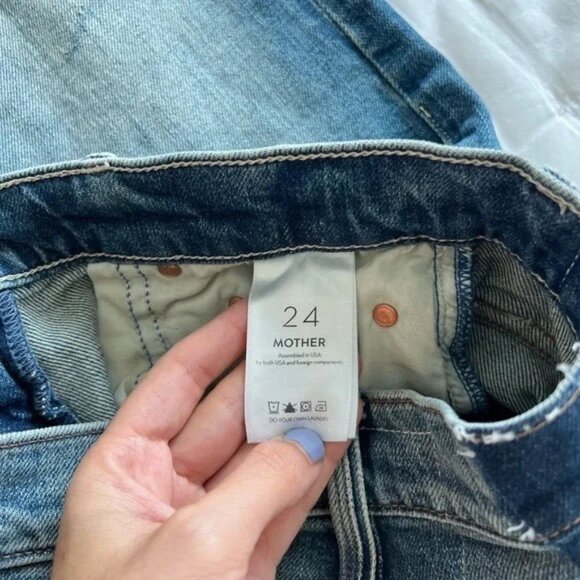 MOTHER SUPERIOR High Waisted Rider Ankle Jeans Far Beyond the Sky 24 Blue - Picture 10 of 12